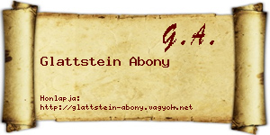 Glattstein Abony névjegykártya
